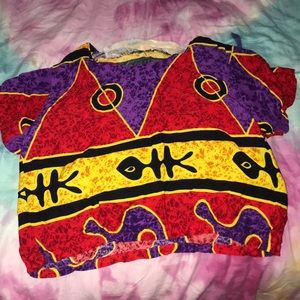 African Tribal Print Crop Top